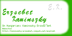 erzsebet kaminszky business card